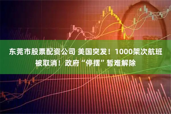 东莞市股票配资公司 美国突发！1000架次航班被取消！政府“停摆”暂难解除